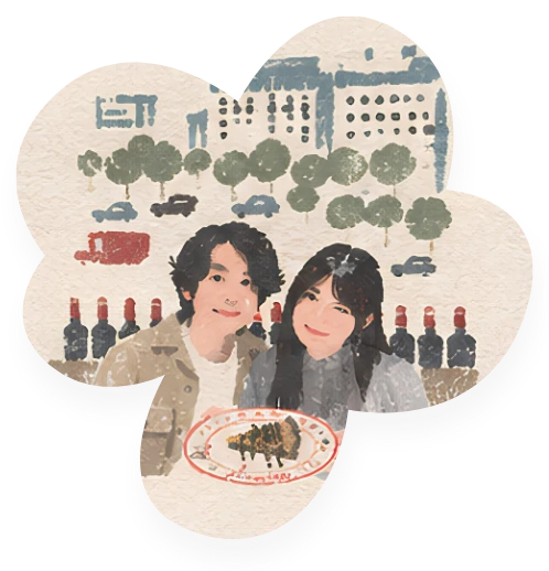 Illustration of the ChissTobe team in Japan